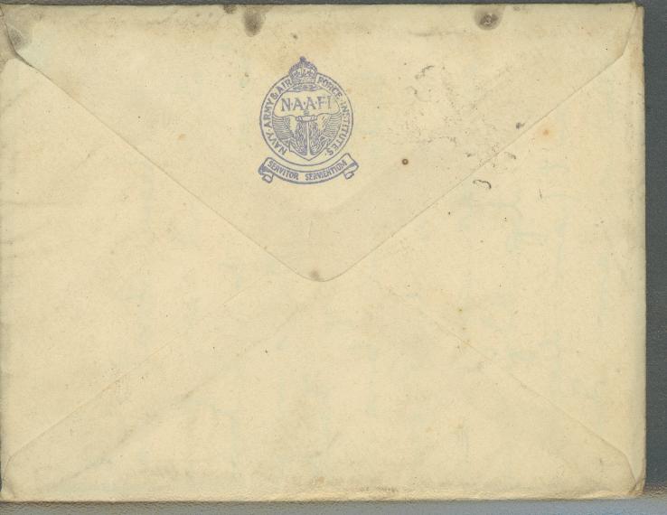 A picture of the rear of the envelope